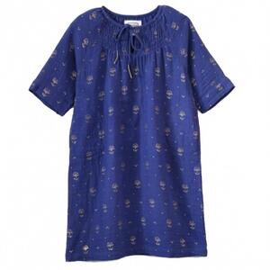 NEW BONHEUR DU JOUR girl's jaipur short sleeve dress in blue